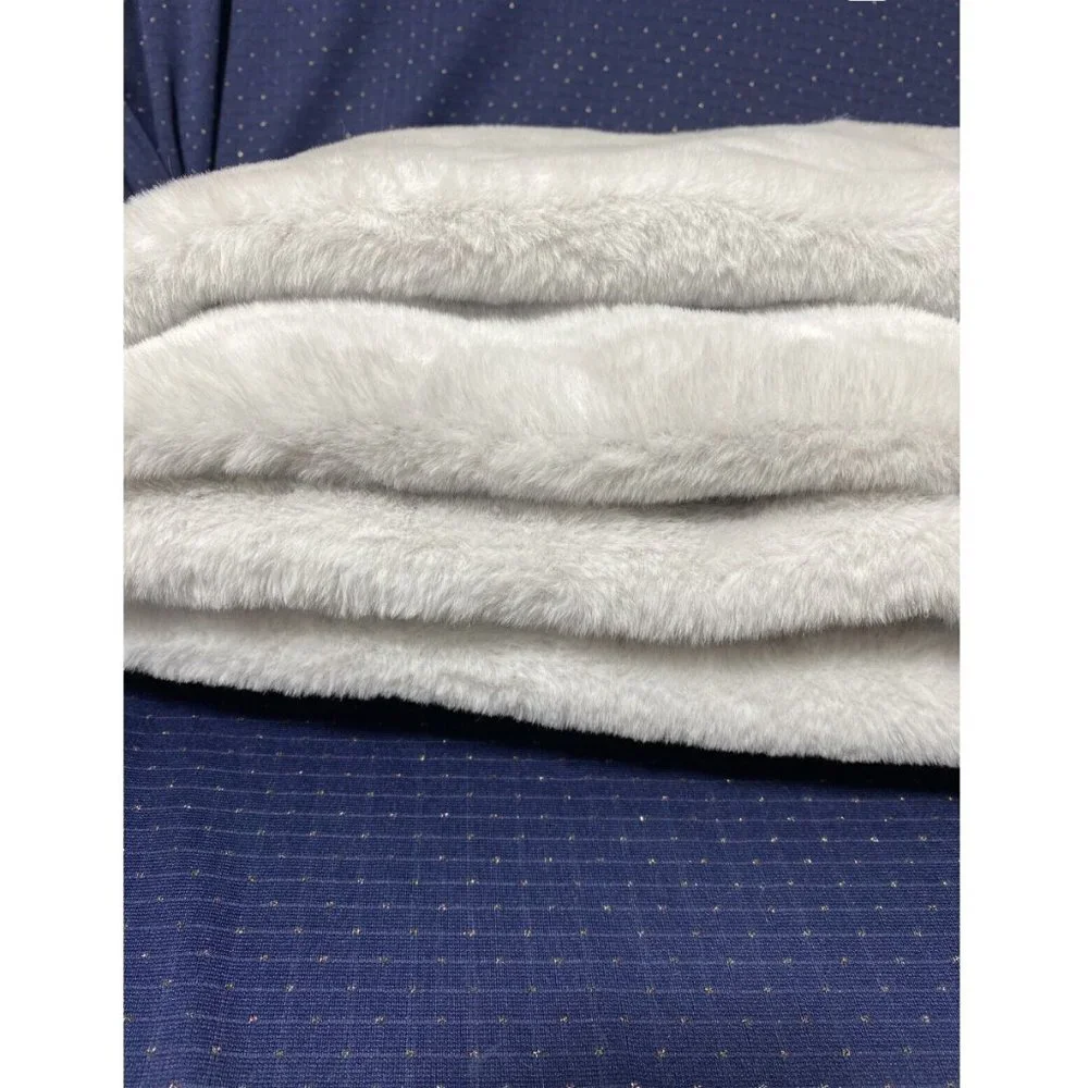 NWOT Threshold Faux Rabbit Fur Light Gray Throw Blanket 60